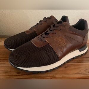 Bruno Magli Brown Leather/Nylon Lion Collection Sneakers US11 NEW